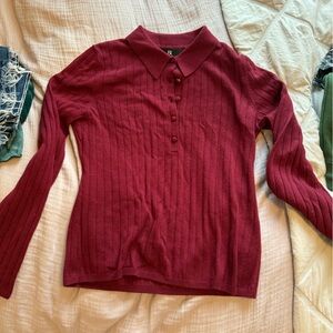 Banana Republic Deep Red Knit Top